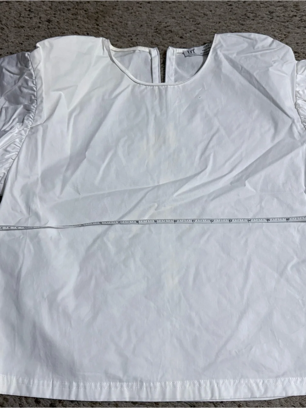 Zara TRF Crisp White Puff-Sleeve Blouse